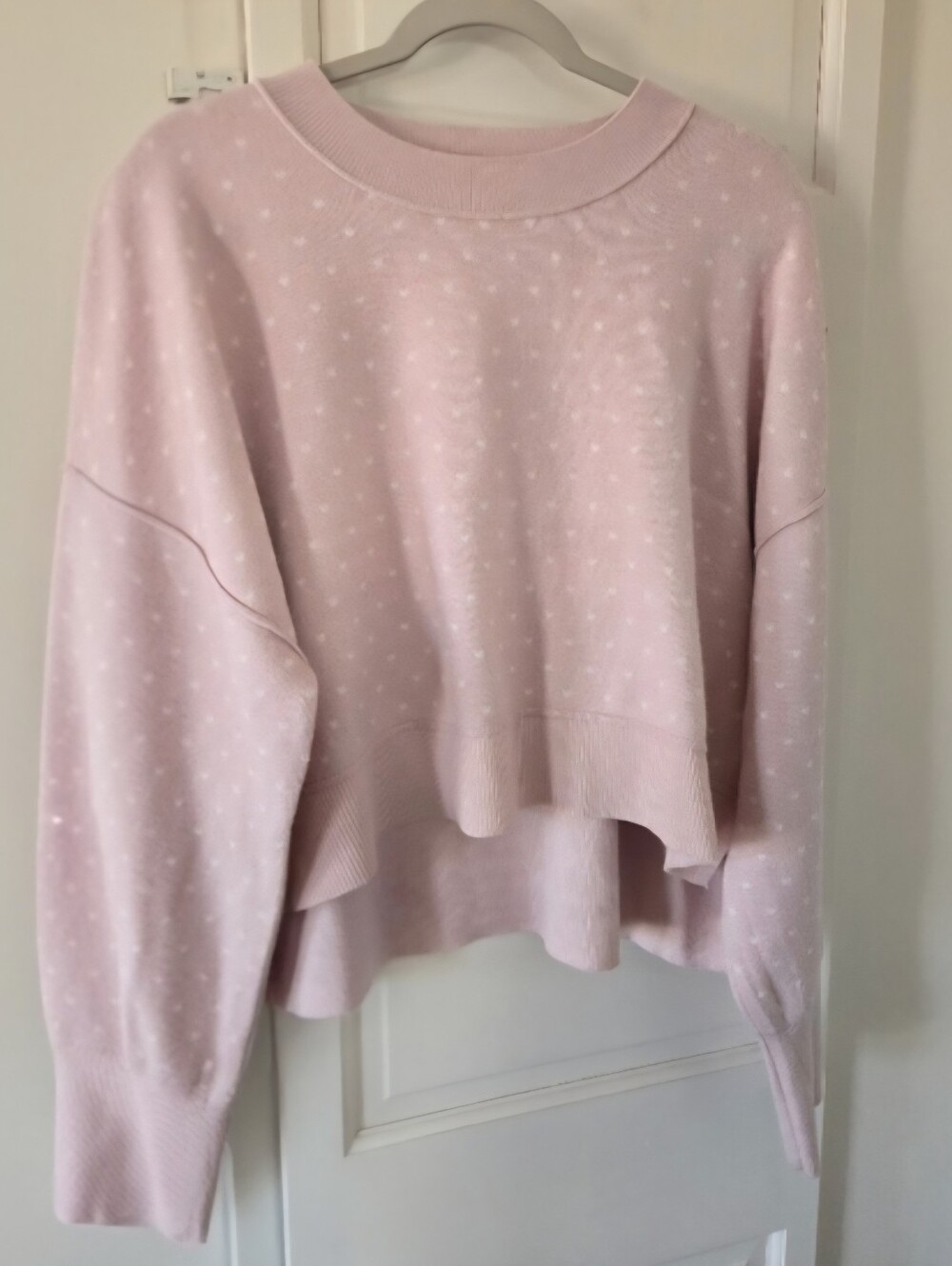 NWOT Pink Rose *******Pink Hearts Pink Rose Blush Crew Neck Sweater